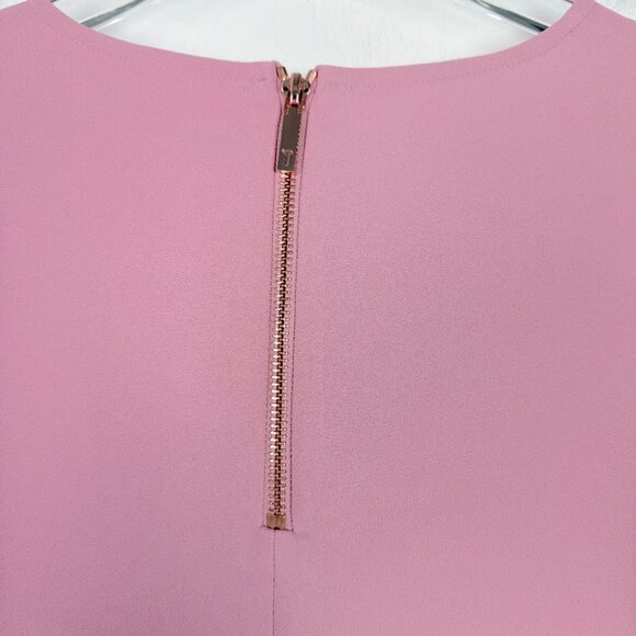 Ted Baker Juula Waterfall Sleeve Crepe Top In Dusky Pink Ted Size 4 US Size 10 - Picture 12 of 15